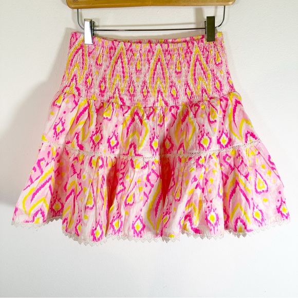 NWT Sail to Sail x Tuckernuck Smocked Cotton Coastal Pink Mini Skirt - Picture 1 of 7